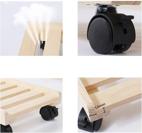 CPU Stand Mobile Desktop Tower CPU Case Floor Stand Wooden CPU Holder with 4 Caster Wheels and Three-Sided Baffle Protection (Large) in Saudi Arabia