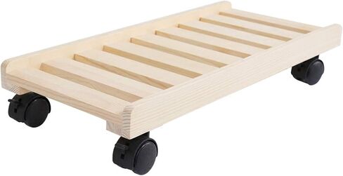 CPU Stand Mobile Desktop Tower CPU Case Floor Stand Wooden CPU Holder with 4 Caster Wheels and Three-Sided Baffle Protection (Large) in Saudi Arabia