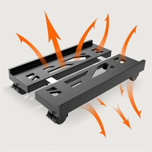 CPU حامل سطح المكتب PC STAND ، عربة CPU القابلة للتعديل ، حامل حالة مضيف الكمبيوتر المحمول مع عجلات العجلات المتداول (أسود) in Saudi Arabia