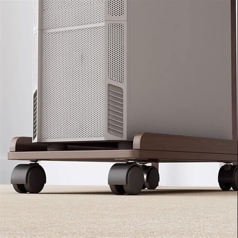 CPU Stand Mobile PC Tower Stand Under Desk, Wooden CPU Stand Holder Cart, Rolling PC Case Floor Stand with 4 Caster Wheels (Bruin) in Saudi Arabia