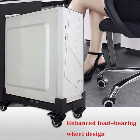 حامل وحدة المعالجة المركزية حامل وحدة المعالجة المركزية للمعادن المعدنية سطح المكتب Host Host Hoster Bracket Case Case مع عرض قابل للتعديل وقفل العجلات (كبيرة) in Saudi Arabia
