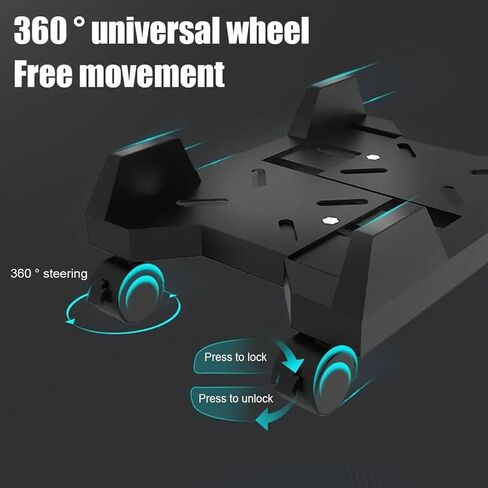 CPU Stand Mobile CPU Stand Desktop CPU Hosting Bracket Under Desk with Rolling Caster Wheels pc Mainframe Rack for Home Office in Saudi Arabia