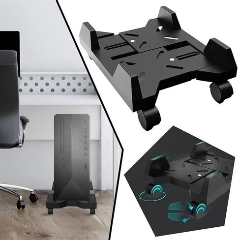 CPU Stand Mobile CPU Stand Desktop CPU Hosting Bracket Under Desk with Rolling Caster Wheels pc Mainframe Rack for Home Office in Saudi Arabia