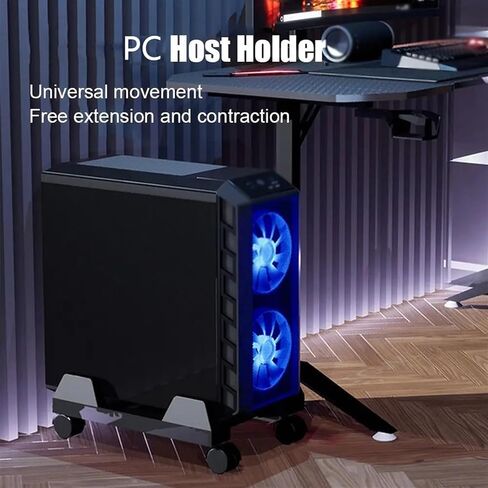 CPU Stand Mobile CPU Stand Desktop CPU Hosting Bracket Under Desk with Rolling Caster Wheels pc Mainframe Rack for Home Office in Saudi Arabia