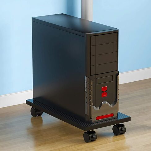 Simple CPU Stand Mobile Desktop Tower Mainframe Floor Stand Rolling Caster Wheels PC Case Holder Cart with 4 Caster Wheels (Brown) in Saudi Arabia