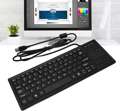 لوحة مفاتيح Mechnical USB مع لوحة اللمس ، لوحة مفاتيح USB 2.0 اللمس السلكية ، لوحة مفاتيح سلكية محمولة مقاومة للماء مقاوم للمخطط للكمبيوتر المحمول. in Saudi Arabia