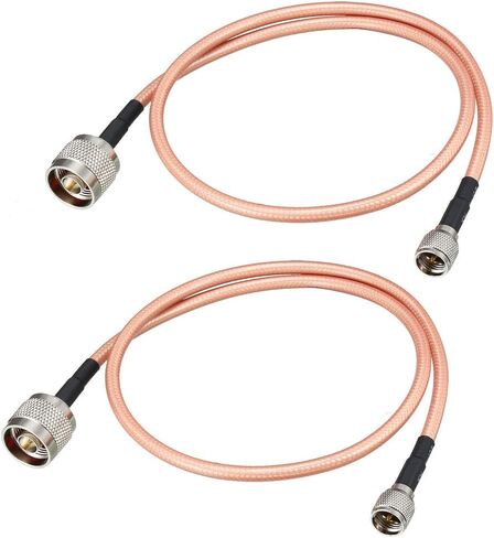 UXCELL LOM LOSS RF COAXIAL CABLE CONCLITION COAX COAX RG-142 N MALE TO MINI UHF MALE 60CM 2PCS in Saudi Arabia