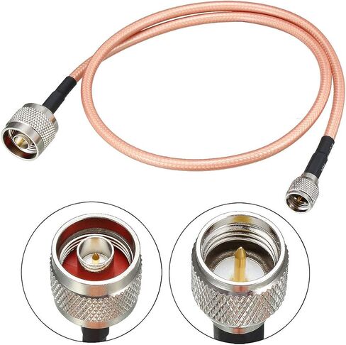 UXCELL LOM LOSS RF COAXIAL CABLE CONCLITION COAX COAX RG-142 N MALE TO MINI UHF MALE 60CM 2PCS in Saudi Arabia
