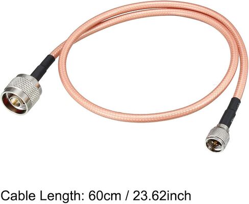 UXCELL LOM LOSS RF COAXIAL CABLE CONCLITION COAX COAX RG-142 N MALE TO MINI UHF MALE 60CM 2PCS in Saudi Arabia