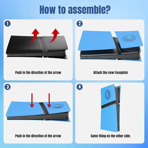 Cover Plates with Cooling Vents for PS5 Pro Digital Edition, Matte Faceplate Compatible with PlayStation 5 Pro Console Protective Replacement Face Plates Panels (Starlight Blue) in Kuwait
