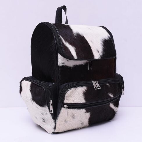 CHAYELL Small Cowhide Backpack for Women & Men - Rich Natural Patina, Flawless Function, Premium Leather Cowhide Diaper Bag Backpack - Boho Cow Hide Back Pack for Work, Travel, and a Lifetime of Style in Kuwait