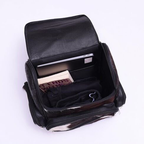 CHAYELL Small Cowhide Backpack for Women & Men - Rich Natural Patina, Flawless Function, Premium Leather Cowhide Diaper Bag Backpack - Boho Cow Hide Back Pack for Work, Travel, and a Lifetime of Style in Kuwait