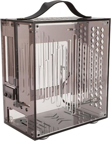 حالة كمبيوتر مستقبلية ITX ، هيكل برج صغير مع لوحات أكريليك شفافة لألواح لوحات ITX Mini لاستخدام 170 × 170 مم ، حامل بطاقة الرسومات 190 ملم ، تصميم محمول in Kuwait