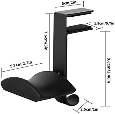 Mount Universal Office Langer Gaming Maming STAND BRACKET DISPLAY RACK HEADSET CLAMP CLAMP CLAMP (اللون: أسود) in Saudi Arabia