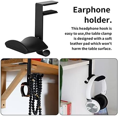 Mount Universal Office Langer Gaming Maming STAND BRACKET DISPLAY RACK HEADSET CLAMP CLAMP CLAMP (اللون: أسود) in Saudi Arabia