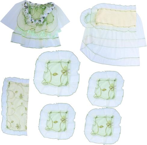 7pcs دانتيل تغطية كمبيوتر مجموعة تصميم الأزهار واقي إثبات الغبار لشاشات سطح المكتب مناسبة للمنزل والمكاتب استخدام أغطية شاشة الدانتيل الأنيقة in Kuwait