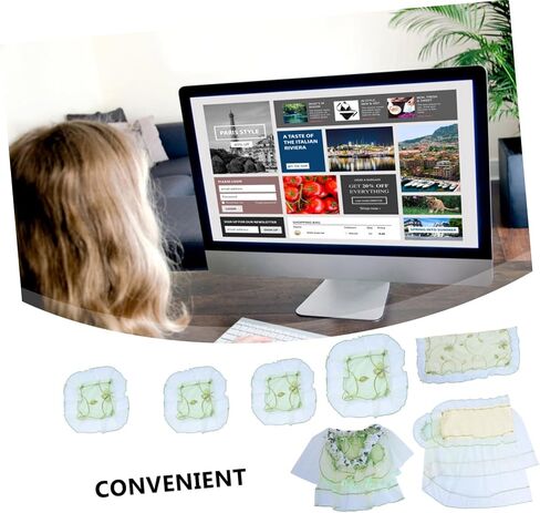 7pcs دانتيل تغطية كمبيوتر مجموعة تصميم الأزهار واقي إثبات الغبار لشاشات سطح المكتب مناسبة للمنزل والمكاتب استخدام أغطية شاشة الدانتيل الأنيقة in Kuwait