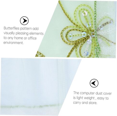 7pcs دانتيل تغطية كمبيوتر مجموعة تصميم الأزهار واقي إثبات الغبار لشاشات سطح المكتب مناسبة للمنزل والمكاتب استخدام أغطية شاشة الدانتيل الأنيقة in Kuwait