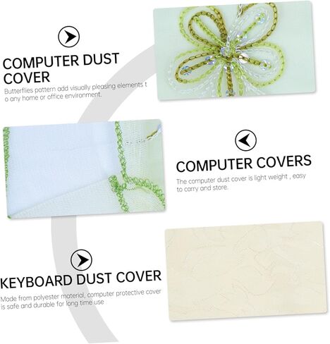 7pcs دانتيل تغطية كمبيوتر مجموعة تصميم الأزهار واقي إثبات الغبار لشاشات سطح المكتب مناسبة للمنزل والمكاتب استخدام أغطية شاشة الدانتيل الأنيقة in Kuwait