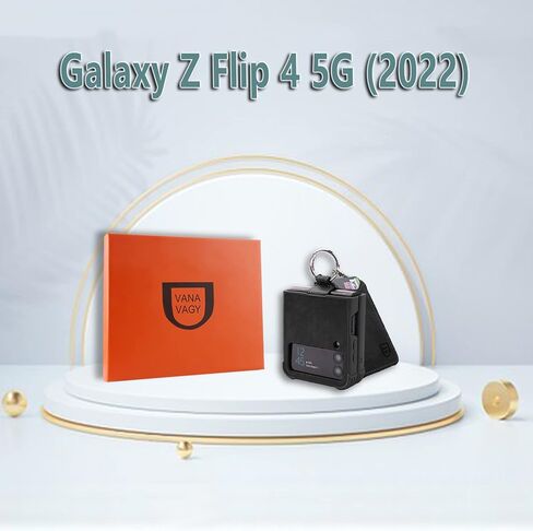 متوافق مع Samsung Galaxy Z Flip 4 Wallet Case مع حامل بطاقة حظر RFID ، غطاء هاتف PU Leather مع حزام للشحن اللاسلكي مع واقي الشاشة ، الأسود in Kuwait