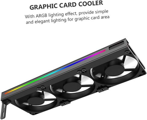 Coheali Argb RGB التبريد مروحة لبطاقة الرسومات PIN صامت GPU مروحة مبرد مع تبديد حرارة الرياح المباشرة لبطاقة فيديو سطح المكتب in Kuwait