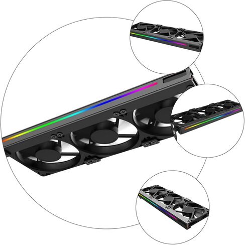 Coheali Argb RGB التبريد مروحة لبطاقة الرسومات PIN صامت GPU مروحة مبرد مع تبديد حرارة الرياح المباشرة لبطاقة فيديو سطح المكتب in Kuwait
