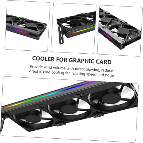 Coheali Argb RGB التبريد مروحة لبطاقة الرسومات PIN صامت GPU مروحة مبرد مع تبديد حرارة الرياح المباشرة لبطاقة فيديو سطح المكتب in Kuwait