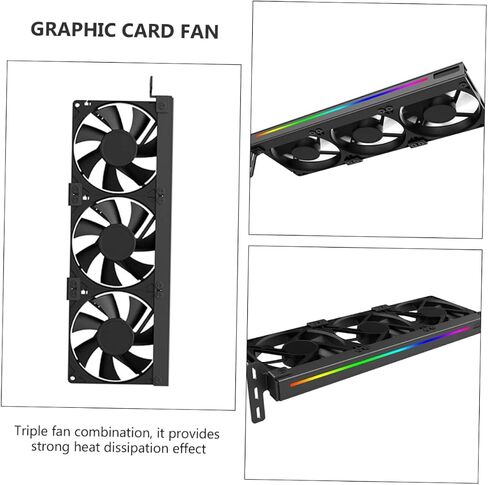 Coheali Argb RGB التبريد مروحة لبطاقة الرسومات PIN صامت GPU مروحة مبرد مع تبديد حرارة الرياح المباشرة لبطاقة فيديو سطح المكتب in Kuwait