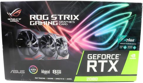 ASUS GeForce RTX 2080 O8G ROG STRIX OC EDITION GDDR6 HDMI DP 1.4 TYPE-C GRASTS (ROG-STRIX-RTX20-O8G-GAMING) (متجدد) in Saudi Arabia