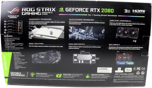 ASUS GeForce RTX 2080 O8G ROG STRIX OC EDITION GDDR6 HDMI DP 1.4 TYPE-C GRASTS (ROG-STRIX-RTX20-O8G-GAMING) (متجدد) in Saudi Arabia