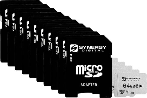 Synergy Digital 64GB Micro SDXC Secure UHS -I بطاقات الذاكرة ، متوافقة مع الهاتف الخلوي Samsung SM -G530AZ - الفئة 10 ، U1 ، 100 ميجابايت/ثانية ، 300 سلسلة - حزمة من 10 in Saudi Arabia