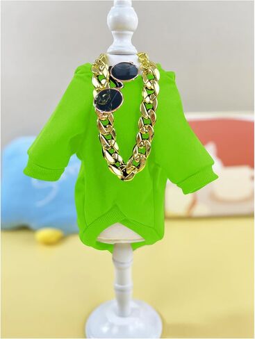 QWINEE 3Pcs Dog Hoodie Cat Apparel Dog Custume Set with Necklace and Sunglasses Pet Clothes for Puppy Small Medium Dogs Cats Grey S in Kuwait