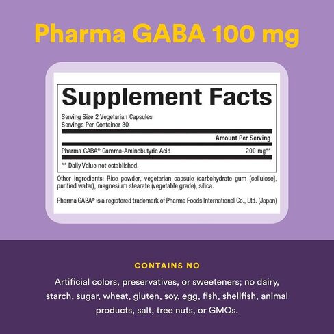 Stress-Relax Pharma GABA 100 ملغ من Natural Factors، دعم الإجهاد غير النعاس للاسترخاء والتركيز الذهني، 60 كبسولة نباتية (30 وجبة) in Saudi Arabia