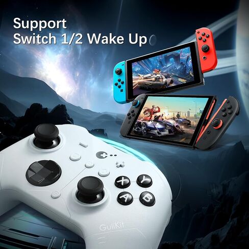 GuliKit ES PRO Wireless PC Gaming Controller for Switch 1/2, Windows/Android/Mac/Steam Deck with 3.25ms Low Latency, Magnetic TMR Joysticks, Switch1/2 Wake-Up, Tactile Switch D-pad - Black in Saudi Arabia