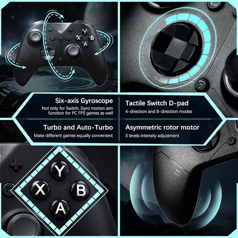 GuliKit ES PRO Wireless PC Gaming Controller for Switch 1/2, Windows/Android/Mac/Steam Deck with 3.25ms Low Latency, Magnetic TMR Joysticks, Switch1/2 Wake-Up, Tactile Switch D-pad - Black in Saudi Arabia