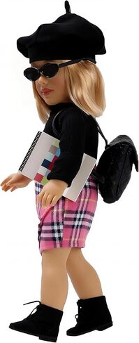 مجموعة دمى عصرية للفتيات من DOLLFUN مقاس 45.72 سم جين (عشاق الموضة) دمية أنيقة مع شعر للتصفيف والملابس والأحذية والإكسسوارات. شعر أشقر و عيون زرقاء، قوقازي in Kuwait