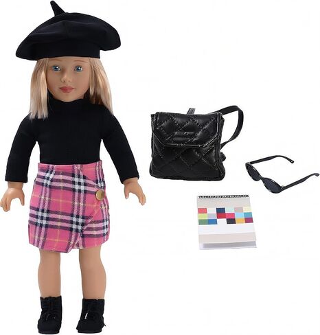 مجموعة دمى عصرية للفتيات من DOLLFUN مقاس 45.72 سم جين (عشاق الموضة) دمية أنيقة مع شعر للتصفيف والملابس والأحذية والإكسسوارات. شعر أشقر و عيون زرقاء، قوقازي in Kuwait