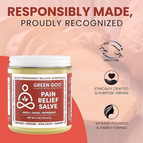 مرهم طبيعي للعناية بالبشرة من جرين جو، لتخفيف الآلام مع زهرة الأرنيكا، علبة سفر بحجم 0.7 أونصة، 4 عبوات in Kuwait