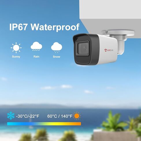 كاميرا CCTV التناظرية 5MP ، كاميرا أمان سلكية في الهواء الطلق ، 4 في 1 (TVI/AHD/CVI/CVBS) كاميرا مراقبة الرصاص ، رؤية ليلية IR 100 قدم ، الإسكان المعدني IP67 ، متوافق مع 5 ميجام أو 4K DVR in Kuwait