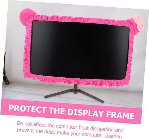 Mipcase 2pcs Pink Cartoon Monitor Cover for Desktop PC Elastic Dustproof Protective Sleeve Anti-Static Computer Monitor Case Suitable for Home and Office in Saudi Arabia