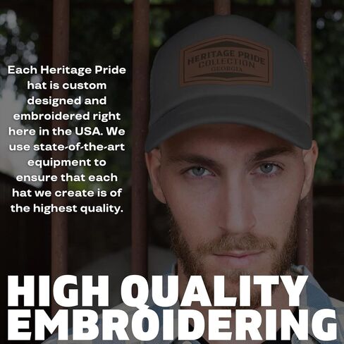 Heritage Pride Freshwater Fish Forest Mountain Scenic Walleye Mens Embroidered Mesh Back Trucker Hat in Saudi Arabia