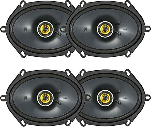 KICKER 46CSC684 CS Series 6x8 Inches Coaxial Car Speakers – 2 Pairs (4 Speakers), 2-Way Car Audio Upgrade, 225W Peak Power, EVC Technology, Polypropylene Cone, Zero-Protrusion Tweeters in Saudi Arabia
