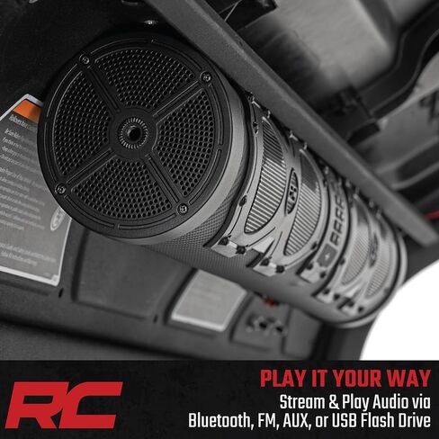 Rough Country UTV Bluetooth Soundbar - 500W صوت مقاوم للماء مع 8 مكبرات صوت ، أضواء RGB ، راديو FM و AUX ، FIT Universal in Saudi Arabia