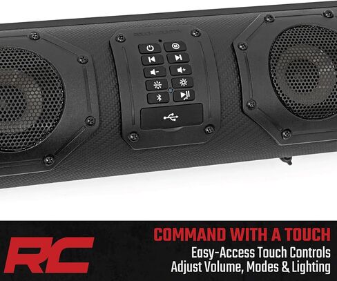Rough Country UTV Bluetooth Soundbar - 500W صوت مقاوم للماء مع 8 مكبرات صوت ، أضواء RGB ، راديو FM و AUX ، FIT Universal in Saudi Arabia