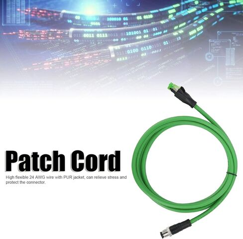 M12 to RJ45 Industrial Ethernet Cable M12 D Code 4Pin Male Cable IP67 Waterproof Connecting Line Wire - 3Meters/9.8ft in Kuwait