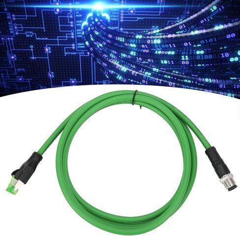 M12 to RJ45 Industrial Ethernet Cable M12 D Code 4Pin Male Cable IP67 Waterproof Connecting Line Wire - 3Meters/9.8ft in Kuwait