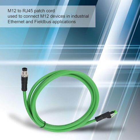 M12 to RJ45 Industrial Ethernet Cable M12 D Code 4Pin Male Cable IP67 Waterproof Connecting Line Wire - 3Meters/9.8ft in Kuwait