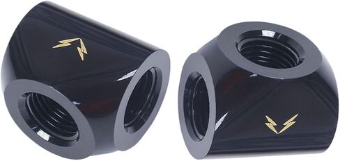 Generic 2PCS G1/4 Three-Way Joint for PC Water Cooling System (Black) in Saudi Arabia
