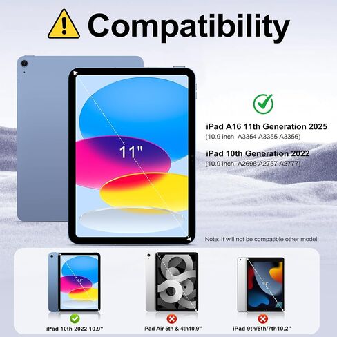حالة لـ iPad (A16) الجيل الحادي عشر 11 بوصة 2025 ، جيل iPad العاشر 10.9 بوصة 2022 ، غطاء واقعي Slim Stand Folio مع قشرة خلفية شفافة للكمبيوتر الشخصي ، الأرجواني in Kuwait