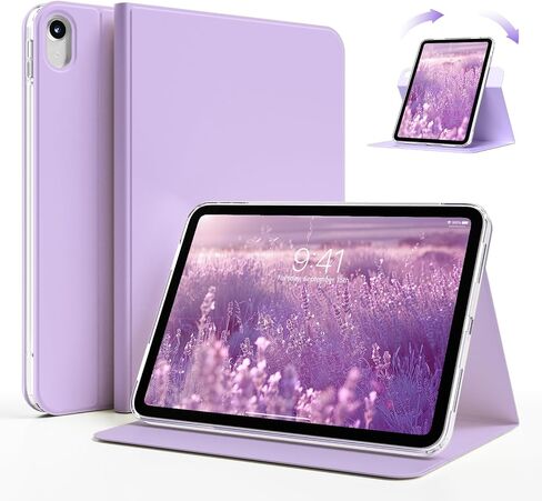 CASE COPATINATION Kenke لـ iPad (A16) 11 بوصة 2025 ، الجيل العاشر 10.9 بوصة 2022 ، غطاء دوار 360 درجة واضحة ، واضحة المشاهدة ، العلبة الذكية ، النوم التلقائي ، الكريمة البيضاء in Kuwait